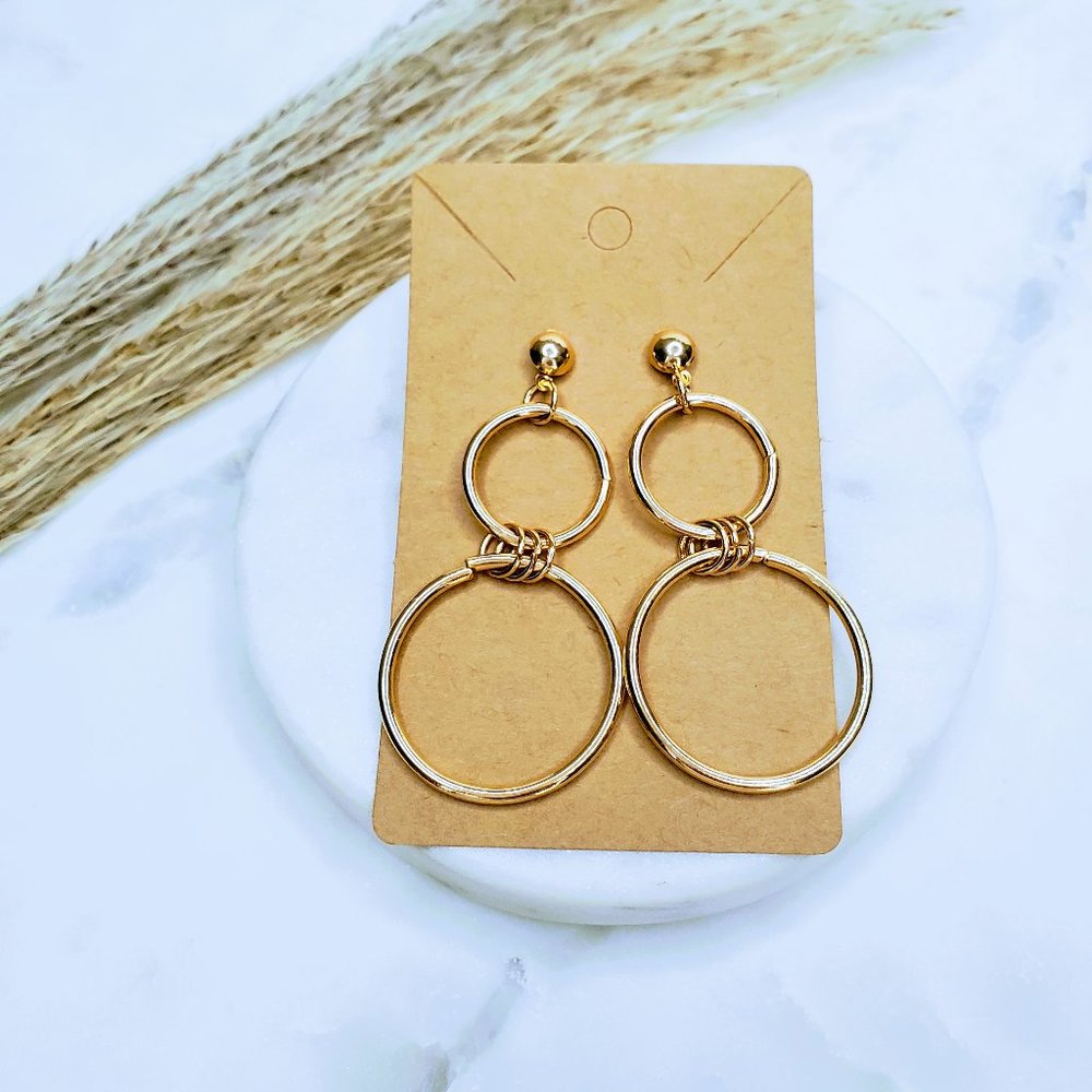 5 for $25 Gold Color Geometric Statement Earrings - Picture 3 of 8